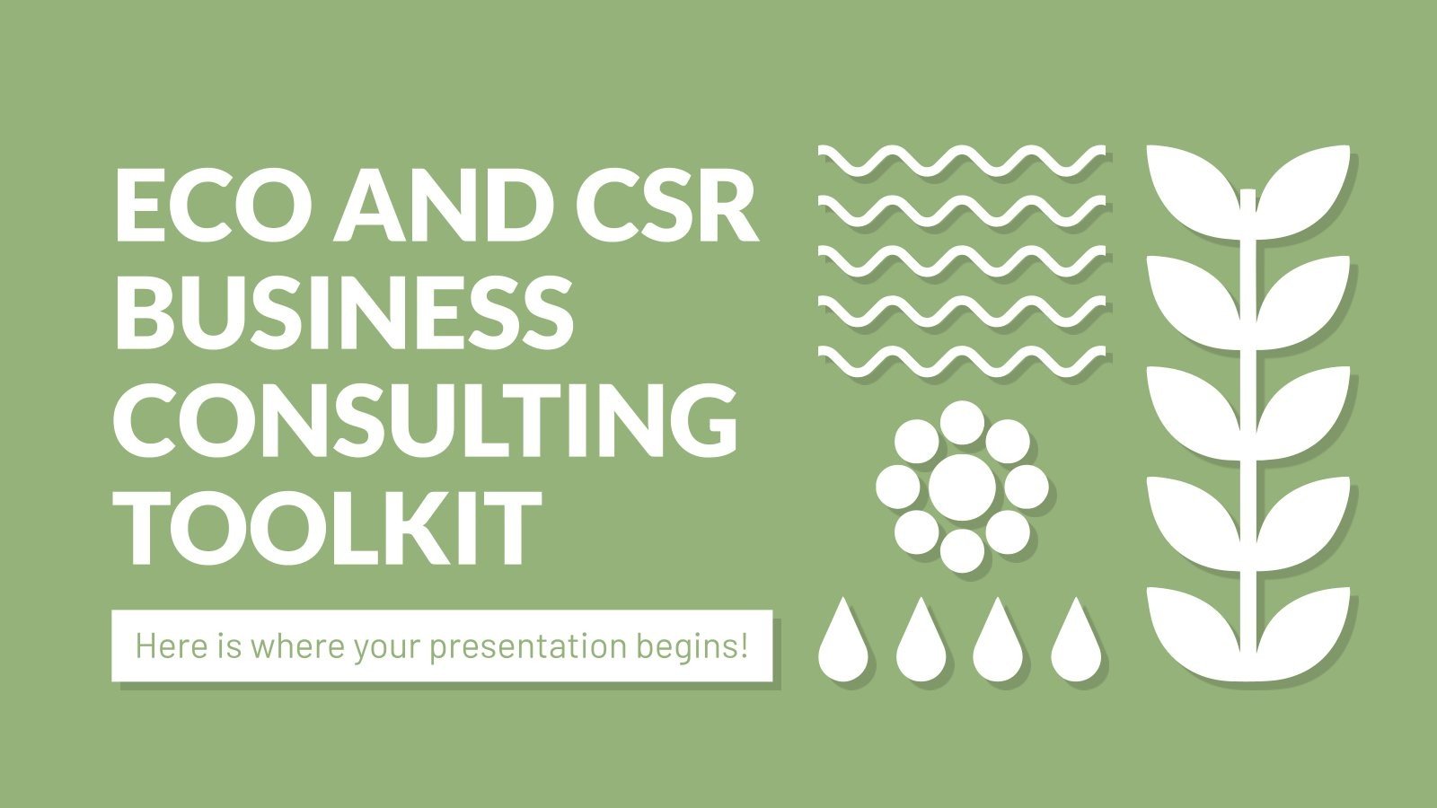 Eco und CSR Beratungstoolkit Präsentationsvorlage