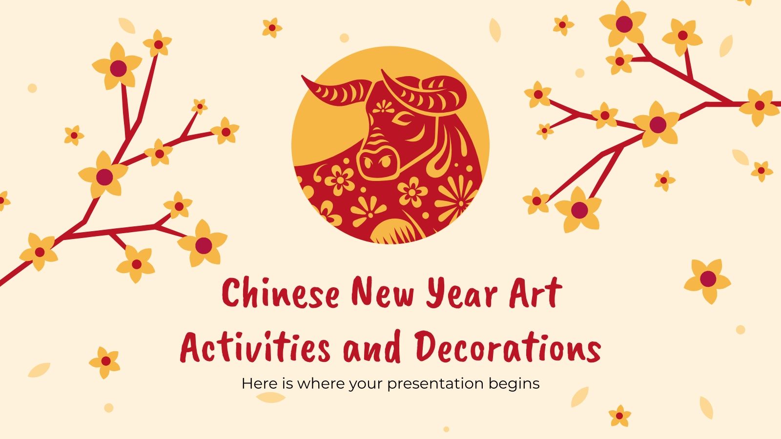Modelo de apresentação Atividades e decorações do Ano Novo chinês