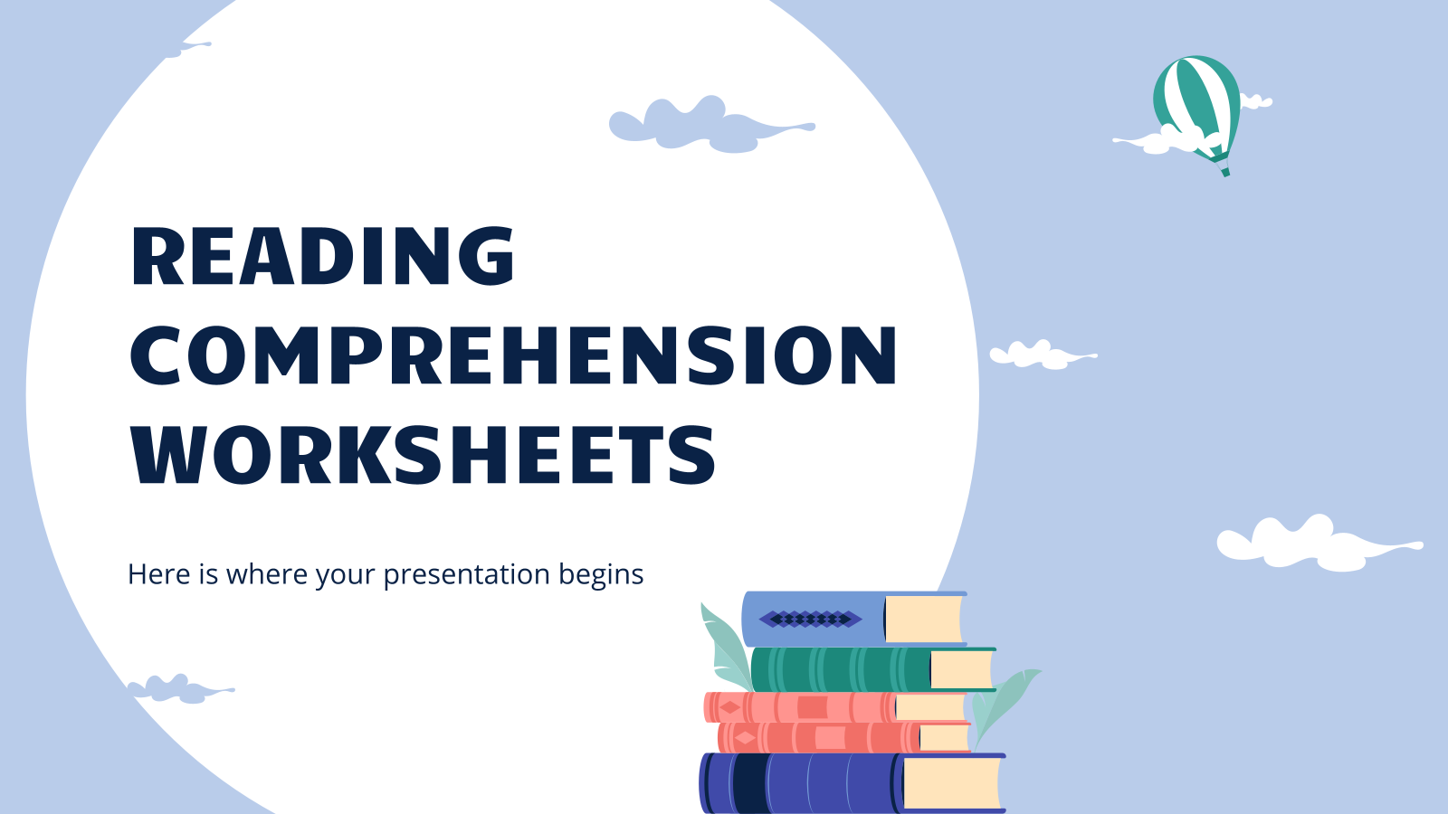 Reading Comprehension Worksheets presentation template 