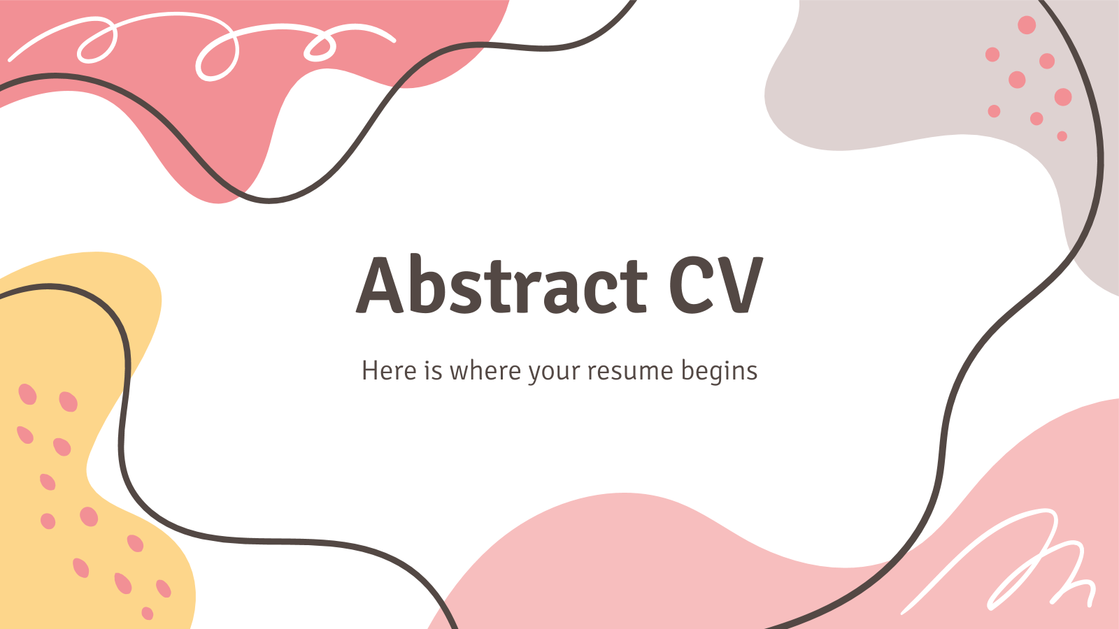 Abstract CV presentation template 