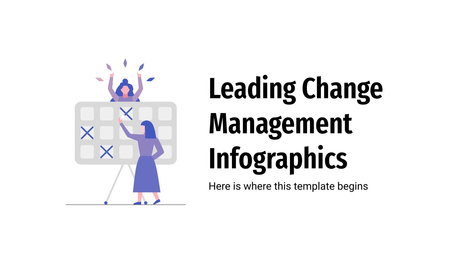 Leading Change Management Infografiken Präsentationsvorlage