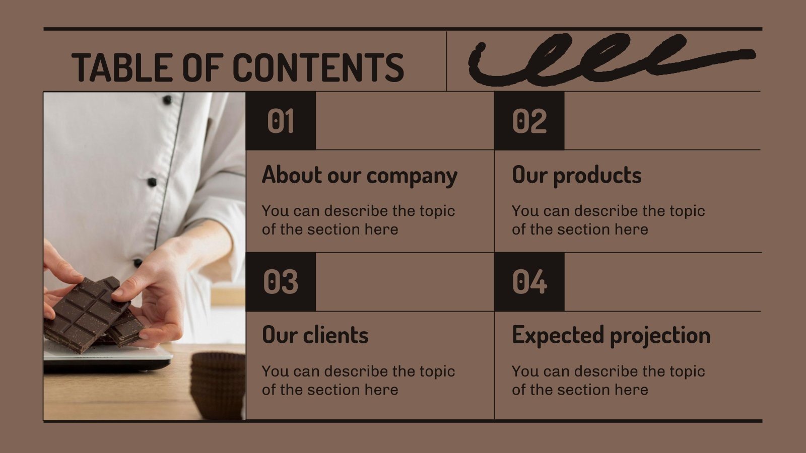 Delicious Chocolate Company Profile Google Slides & PPT