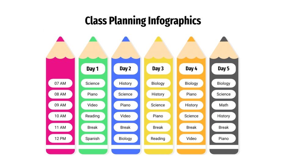 Free Class Planning Infographics for Google Slides and PowerPoint