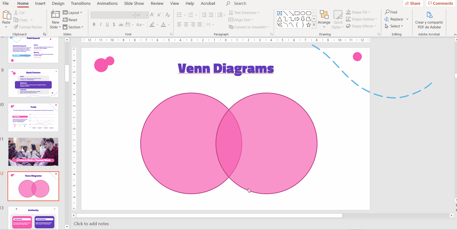 How to do a Venn Diagramm in PowerPoint Slidesgo