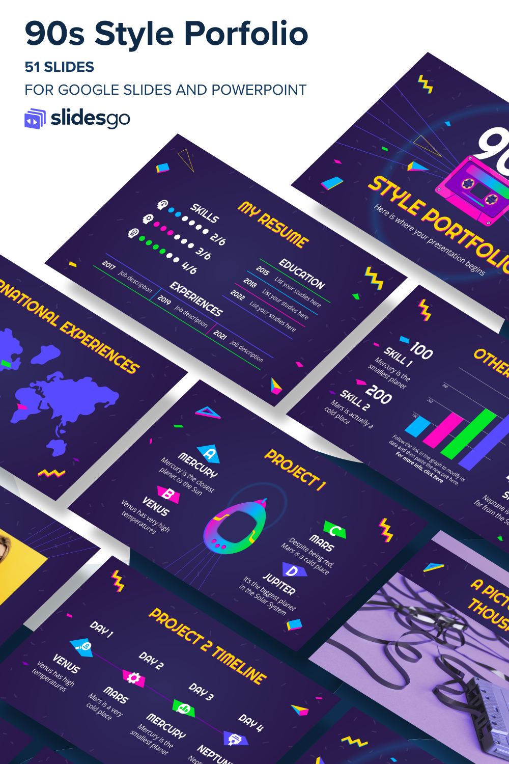 90s Style Porfolio | Google Slides & PowerPoint template