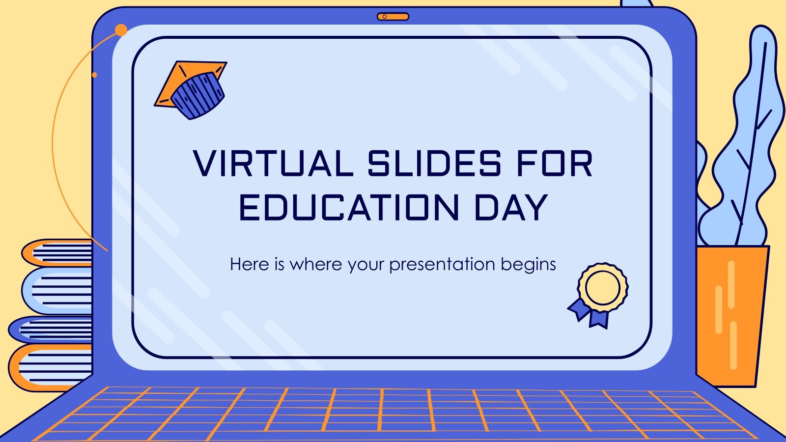 Modelo de apresentação Slides virtuais do Dia da Educação