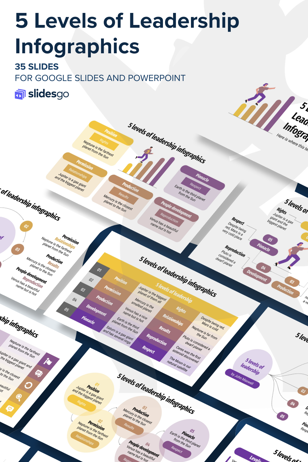 5 Levels of Leadership Infographics | Google Slides and PPT