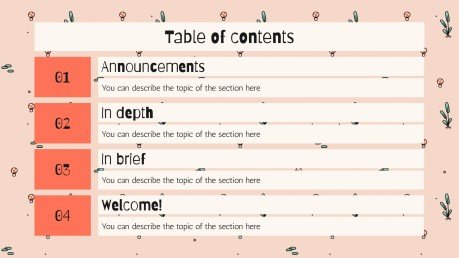 Cute Mushrooms Newsletter presentation template 