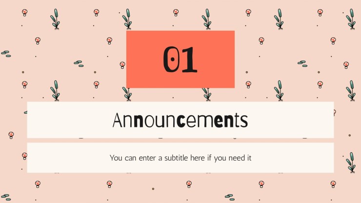 Cute Mushrooms Newsletter presentation template 