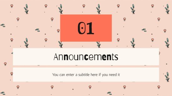 Cute Mushrooms Newsletter presentation template 