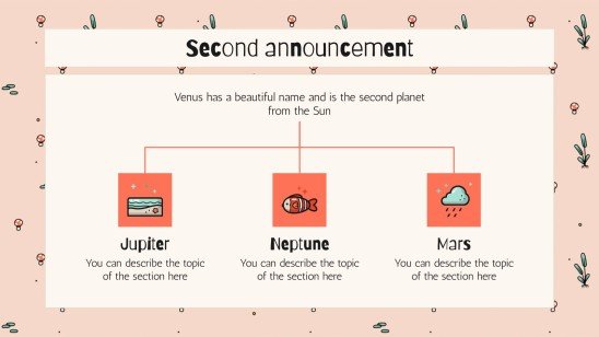 Cute Mushrooms Newsletter presentation template 