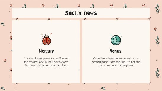 Cute Mushrooms Newsletter presentation template 