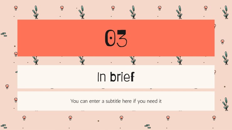 Cute Mushrooms Newsletter presentation template 