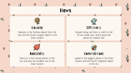 Cute Mushrooms Newsletter presentation template 