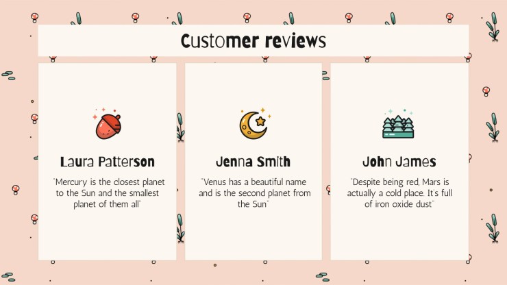 Cute Mushrooms Newsletter presentation template 