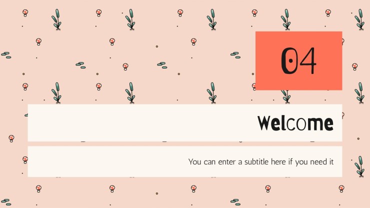 Cute Mushrooms Newsletter presentation template 