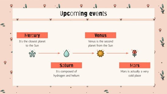 Cute Mushrooms Newsletter presentation template 