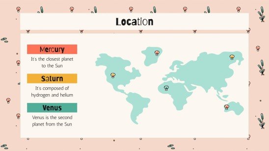 Cute Mushrooms Newsletter presentation template 
