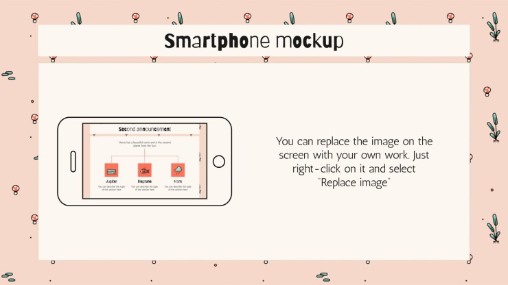 Cute Mushrooms Newsletter presentation template 