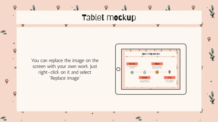 Cute Mushrooms Newsletter presentation template 