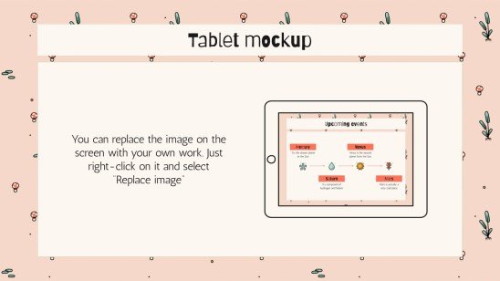 Cute Mushrooms Newsletter presentation template 