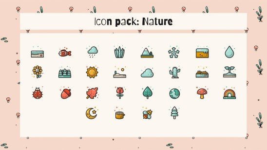 Cute Mushrooms Newsletter presentation template 