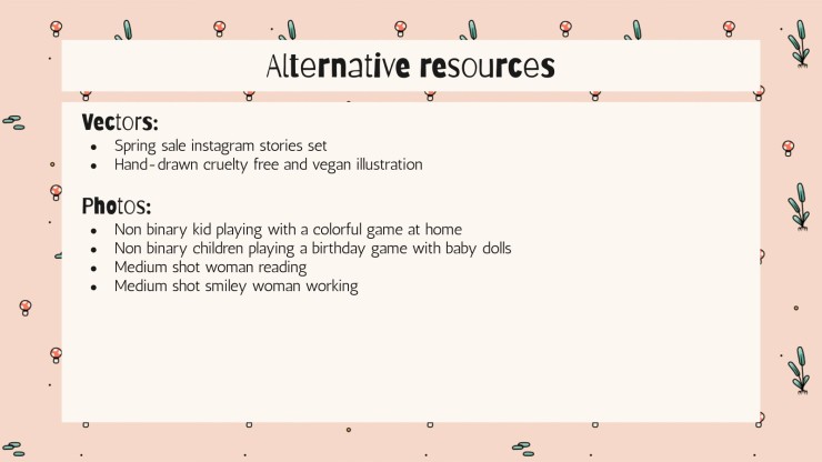 Cute Mushrooms Newsletter presentation template 