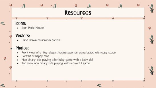 Cute Mushrooms Newsletter presentation template 