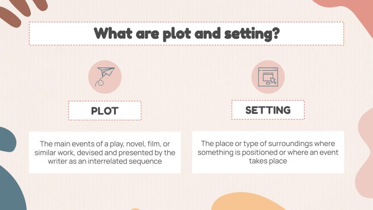 Language Arts Subject for High School - 9th Grade: Plot and Setting presentation template 