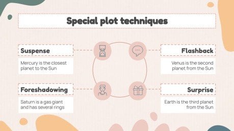 Plantilla de presentación Lengua y literatura para secundaria: trama y escenario