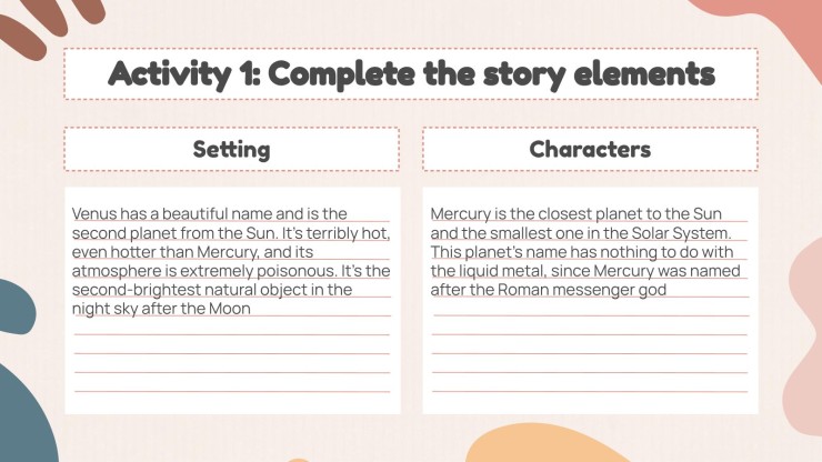 Language Arts Subject for High School - 9th Grade: Plot and Setting presentation template 