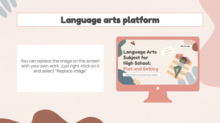 Language Arts Subject for High School - 9th Grade: Plot and Setting presentation template 