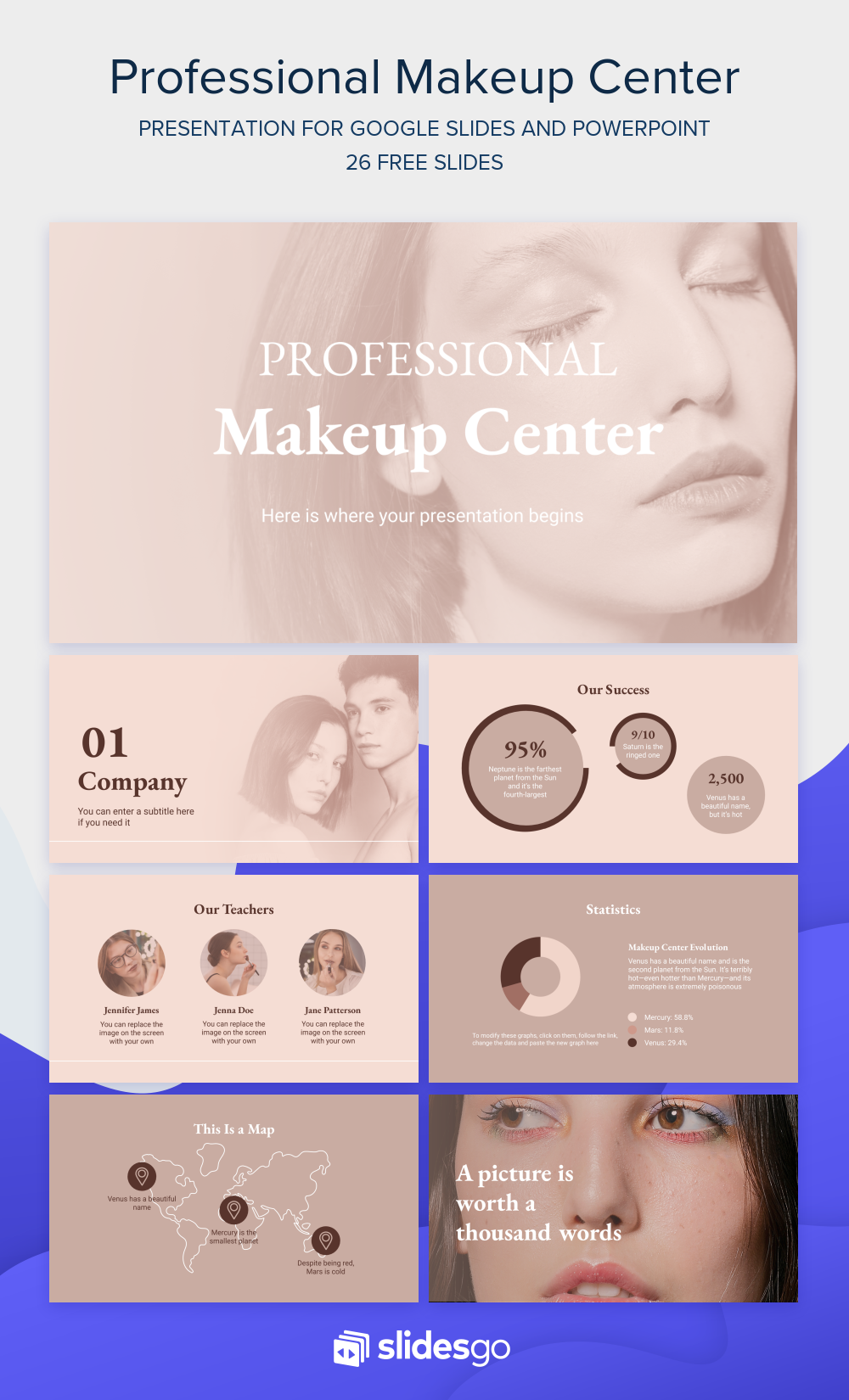 Professional Makeup Center Google Slides & PowerPoint template