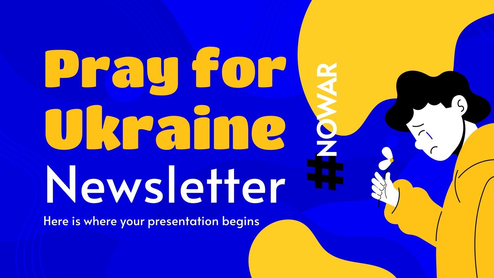 Pray for Ukraine Newsletter presentation template 