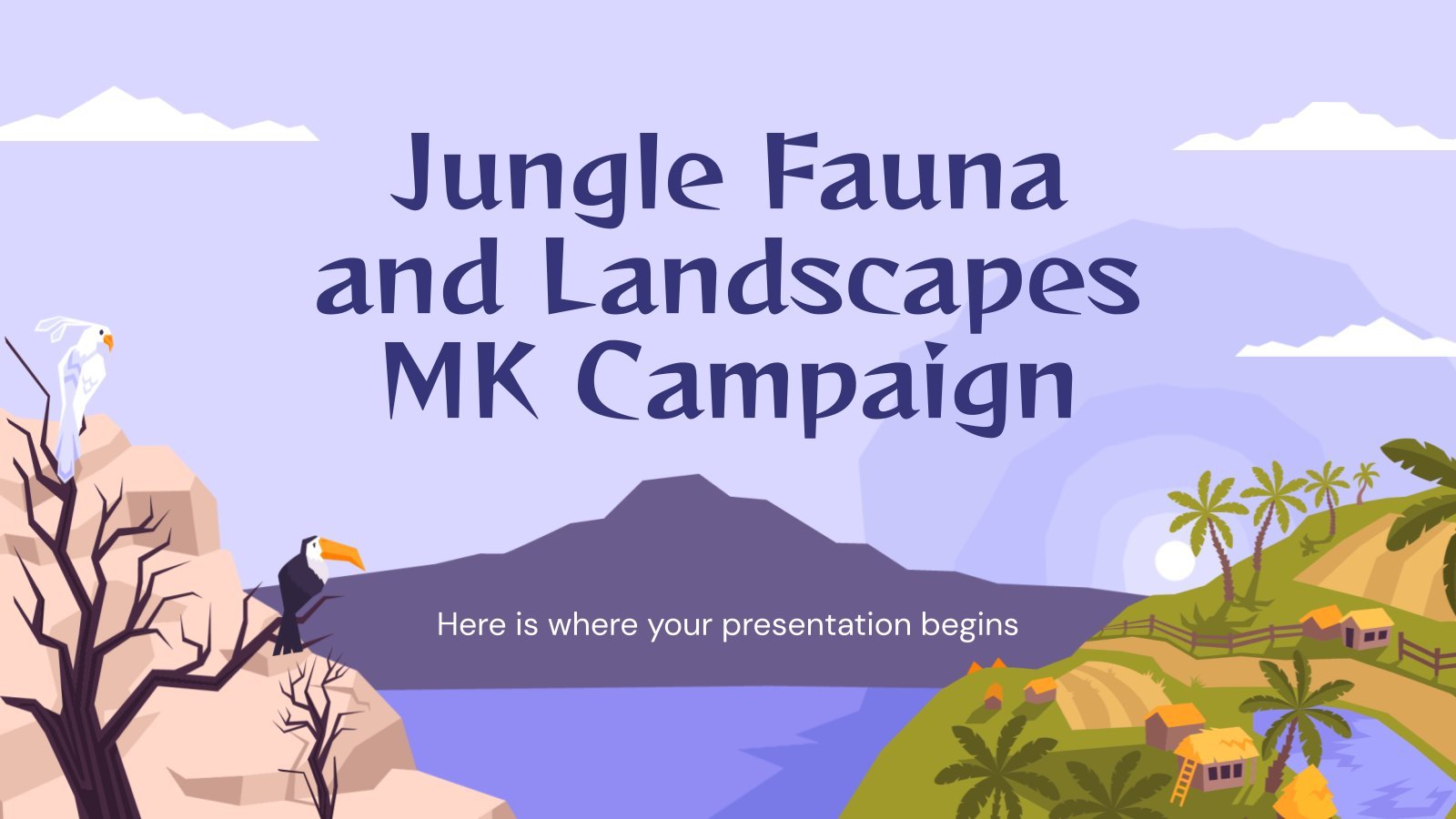 Plantilla de presentación Campaña de marketing sobre la jungla: paisajes y fauna