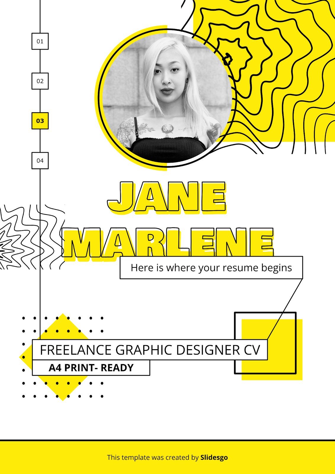 Freelance Graphic Designer CV presentation template 