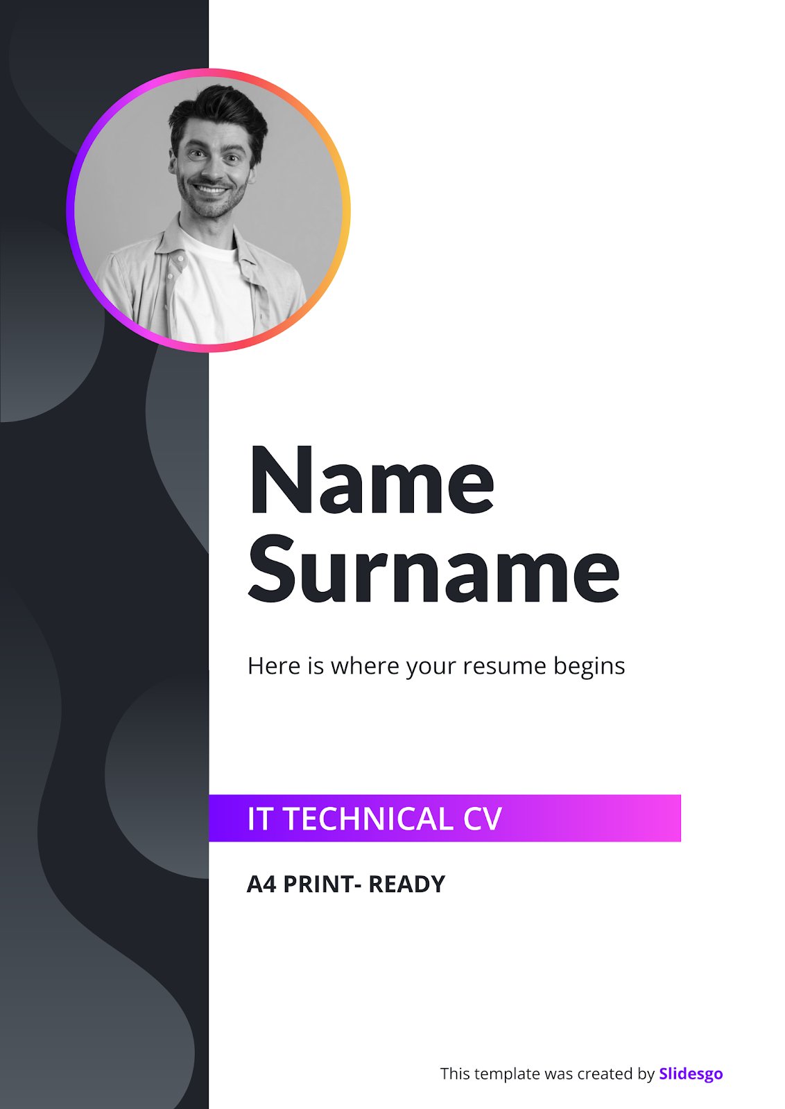 IT Technical CV presentation template 