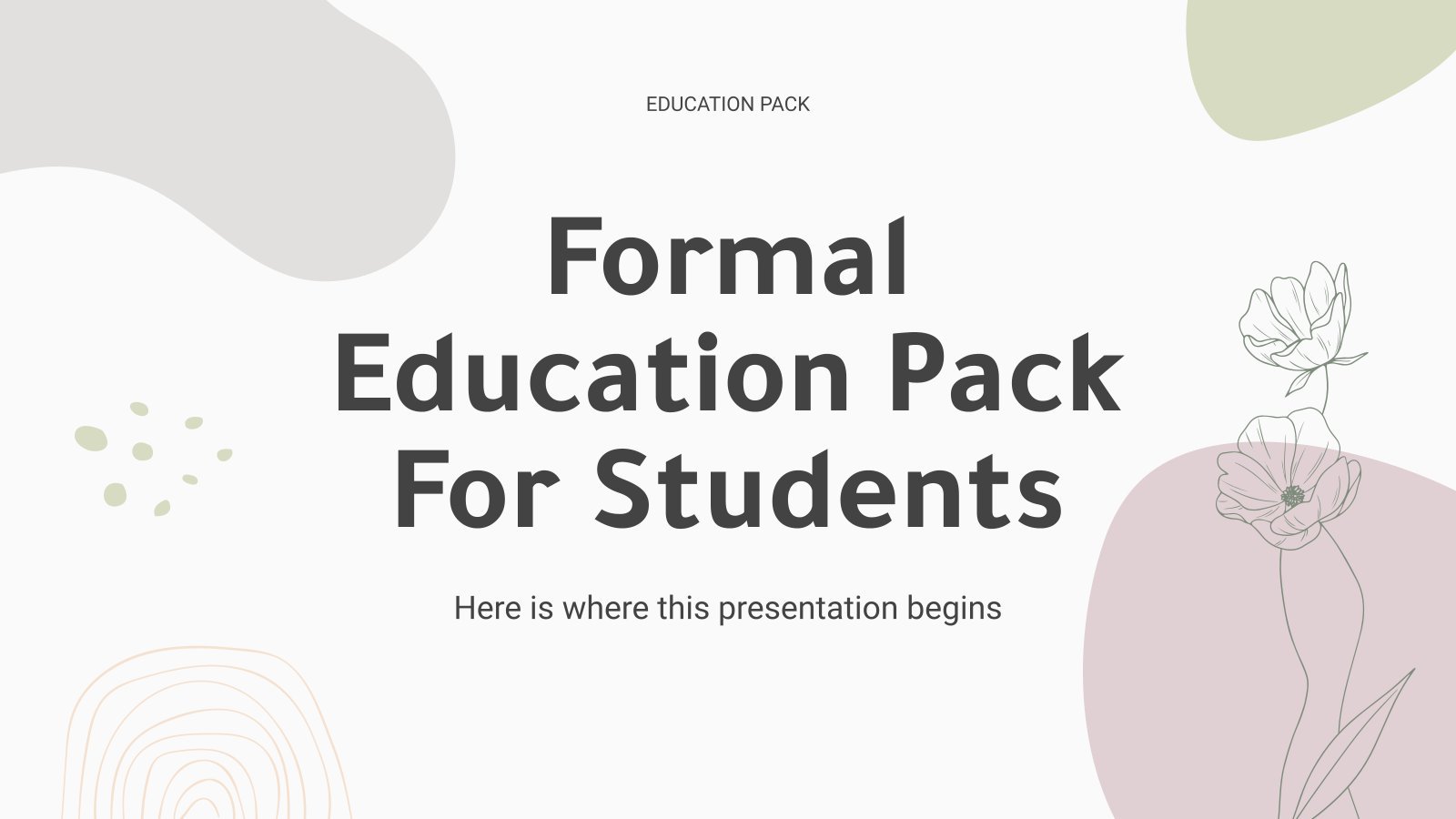 Pack éducatif formel pour les étudiants Modèles de présentation