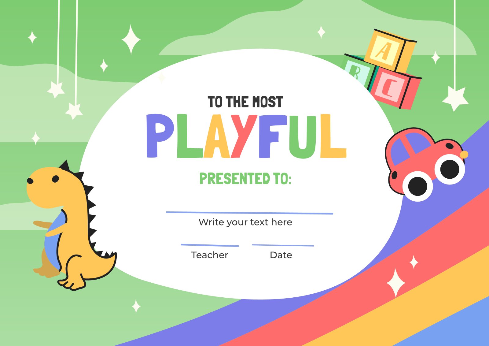 Printable Class Superlatives Awards for PreK Google Slides