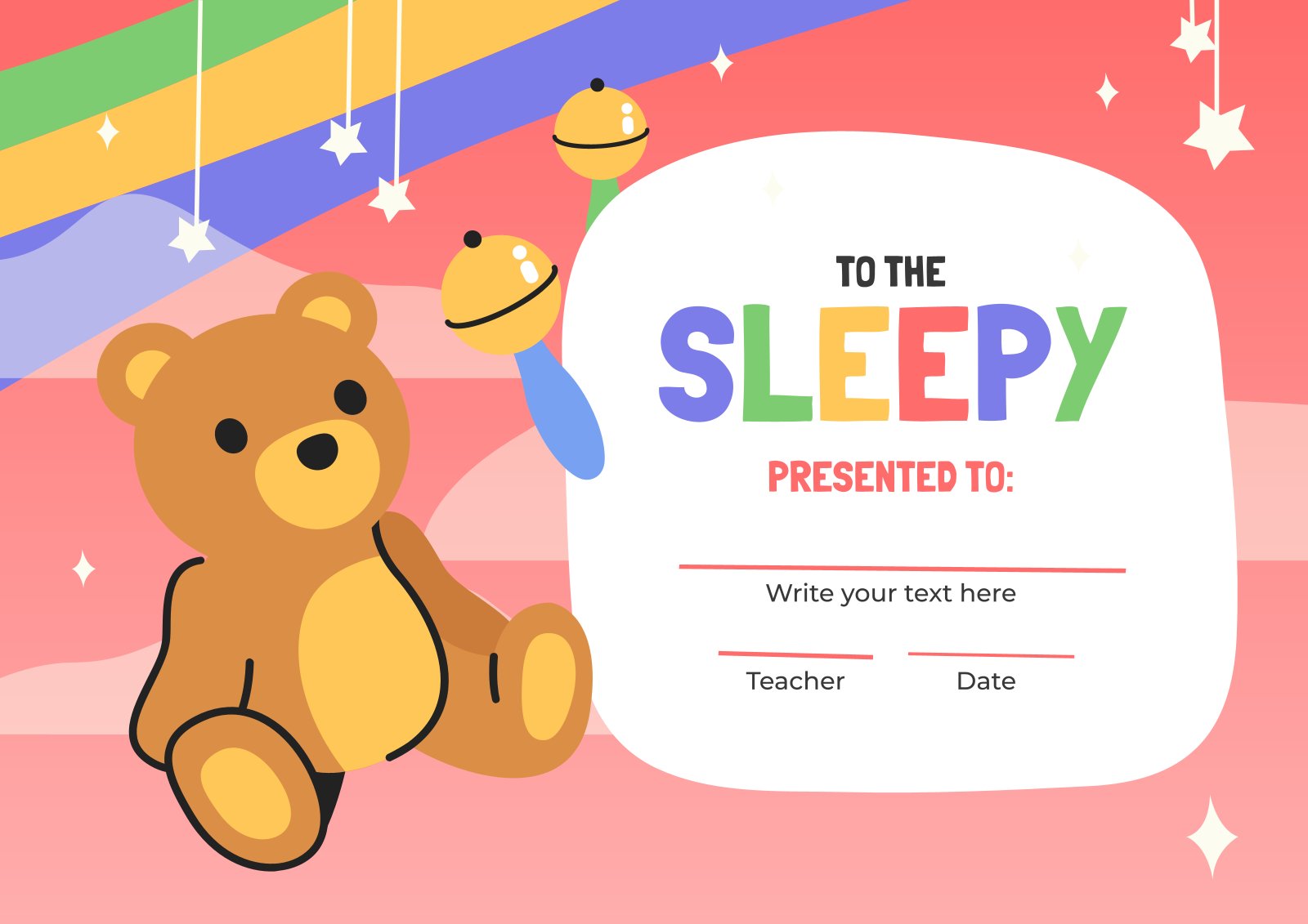 Printable Class Superlatives Awards for PreK Google Slides