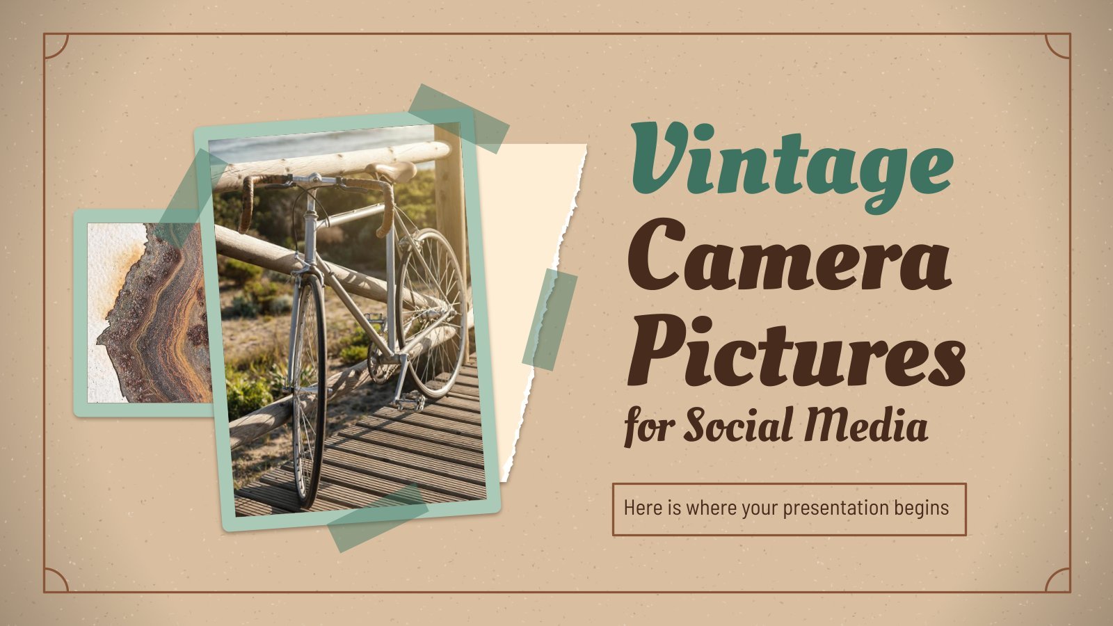 Plantilla de presentación Fotos con cámaras vintage para redes sociales