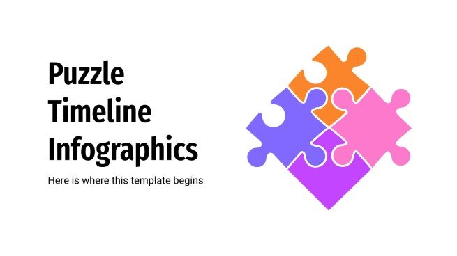 Puzzle Timeline Infographics presentation template 