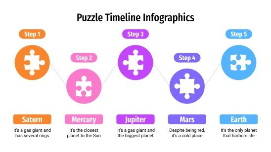 Puzzle Zeitliste Infografiken Präsentationsvorlage