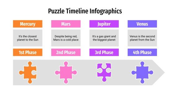 Puzzle Timeline Infographics presentation template 