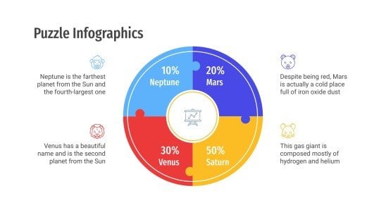 Modelo de apresentação Infográficos de quebra-cabeças