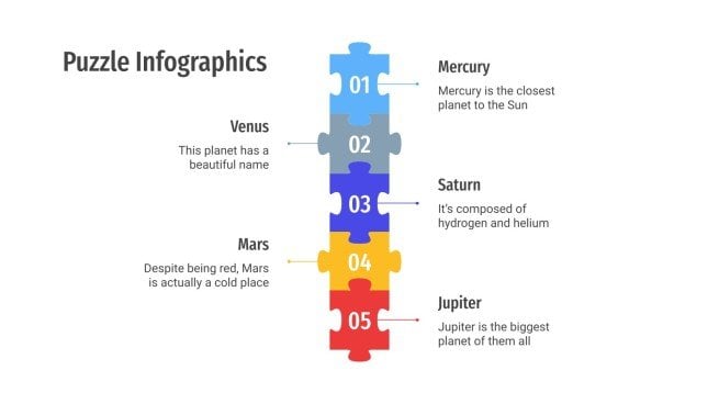 Modelo de apresentação Infográficos de quebra-cabeças