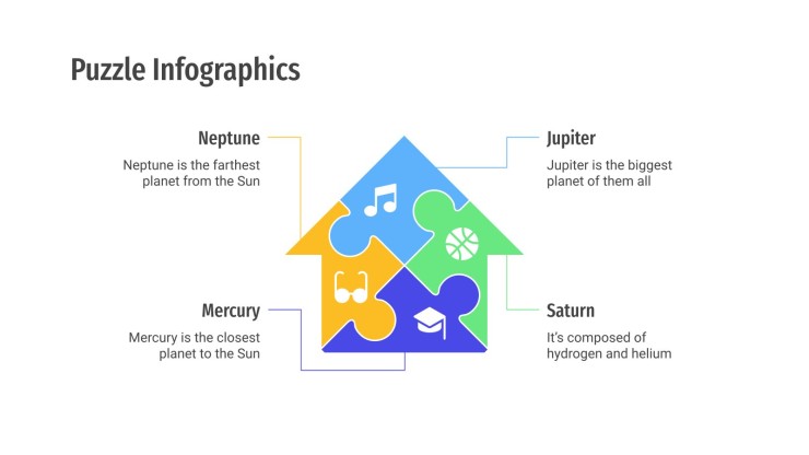 Modelo de apresentação Infográficos de quebra-cabeças