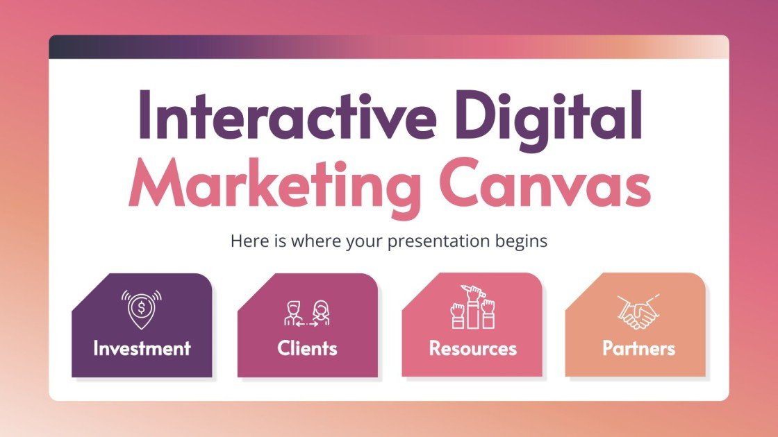 Interactive Digital Marketing Canvas Google Slides & PPT