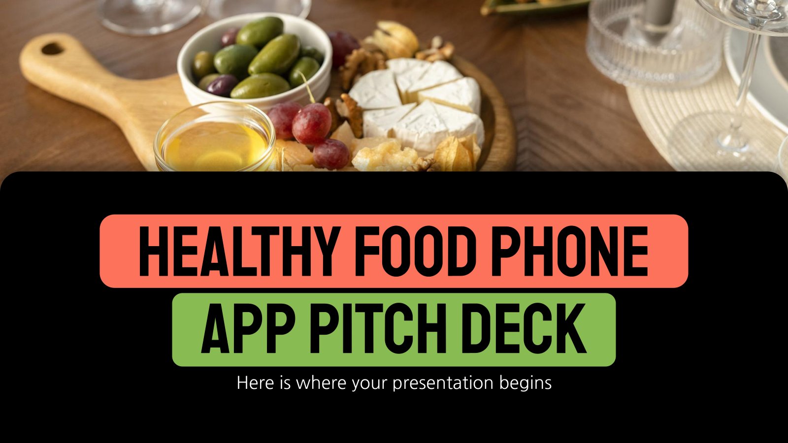 Modelo de apresentação Pitch deck de aplicativo de alimentação saudável