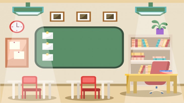Plantilla de presentación Fondos escolares para aulas virtuales